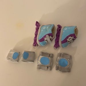 American girl doll roller blading set